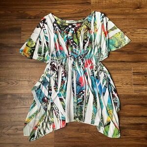 Y2K McBling‎ Cutout Butterfly Blouse Asymmetrical Flowy Whimsigoth Fairy Medium